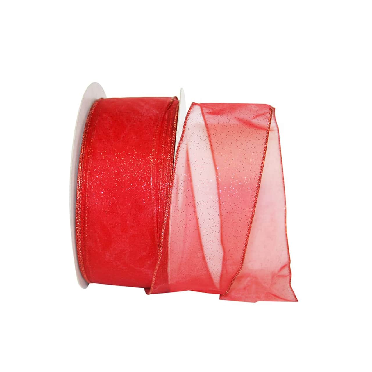 JAM Paper 2.5" x 50yd. Sheer Glitz Wired Value Ribbon
